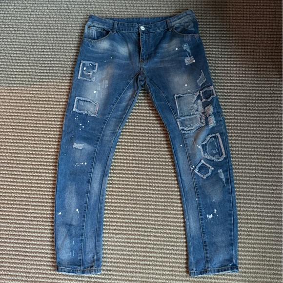 Dsquared2 intentionally distressed and patched. Vintage size 35/36